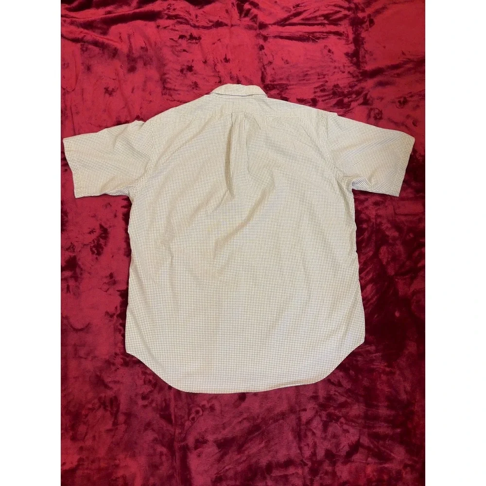 Polo Ralph Lauren Blake Shirt Mens Large Yellow Blue Check Short Sleeve Cotton